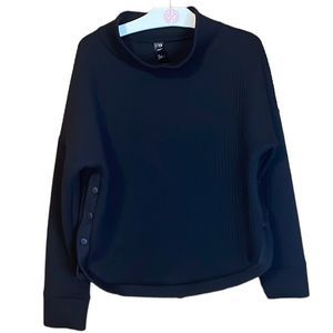 •GAP•ATHLETIC BLACK RIBBED MOCK NECK SWEATER SIZE MEDIUM